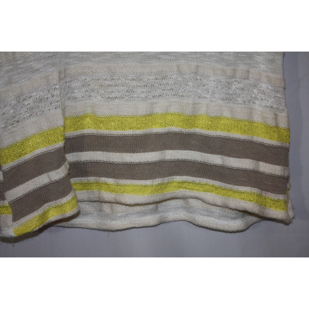 Dolan Top Womens Small Yellow Cowl Neck Striped Sleeveless Knit Sweater Vacation - Picture 9 of 11